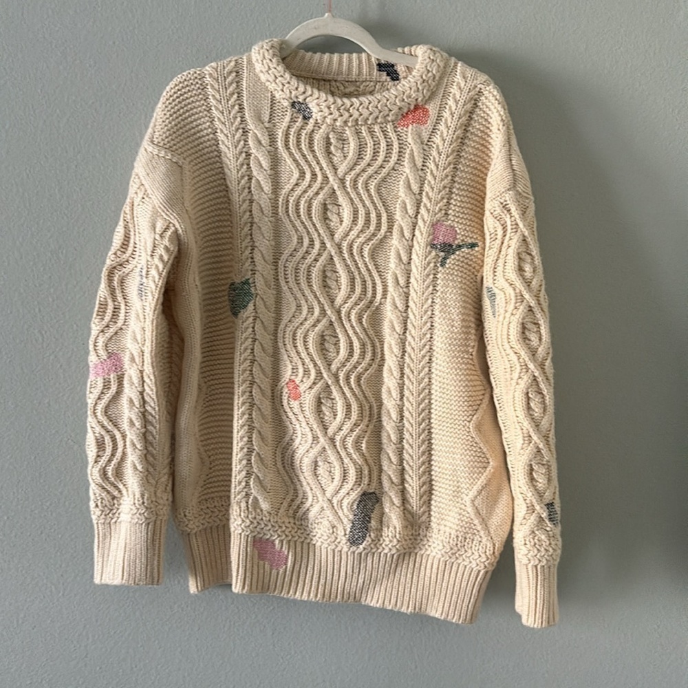 Ader Error Embroidered Cable-Knit Jumper - image 3